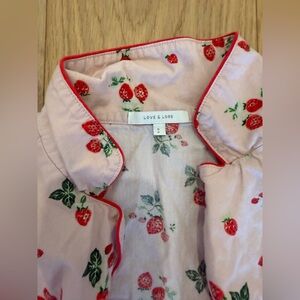 Love & Lore Strawberry Print PJ Set